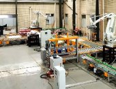 機器人碼垛在線纏繞包裝線